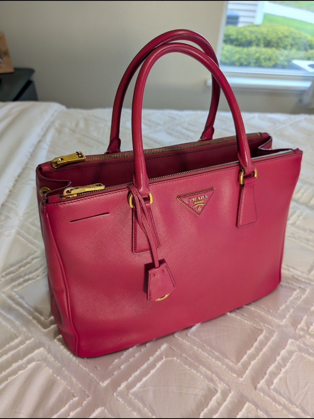 Prada Saffiano Leather Satchel in Magenta - Picture 12 of 12